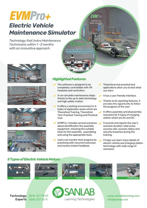 Electric vehicle maintenance simulator brochure