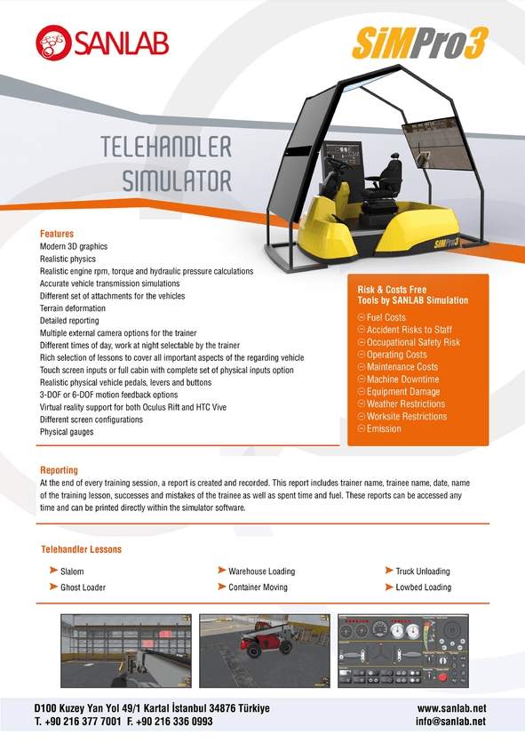 Telehandler simulator product brochure