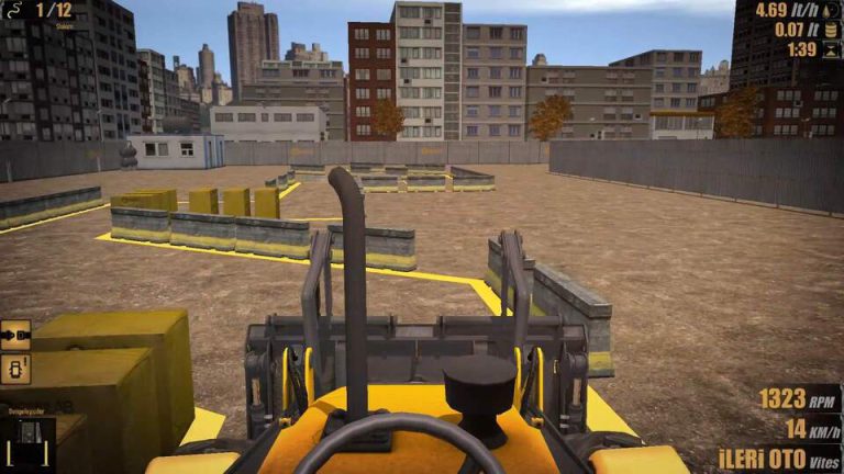 Picture showing the cabin of the backhoe loader in the simulation
