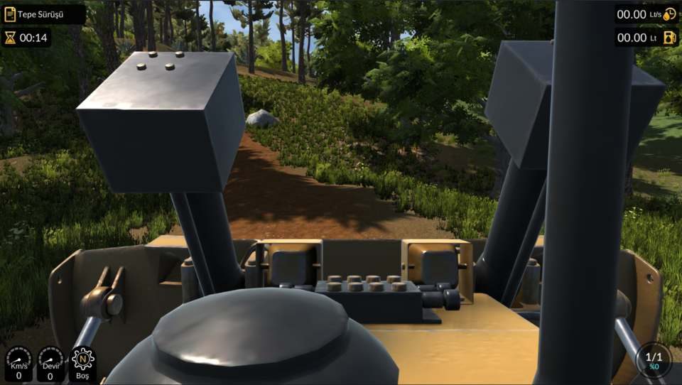 Picture taken in first person inside the dozer simulation