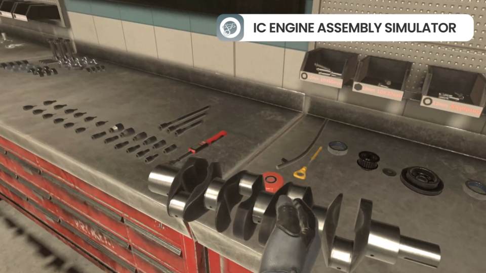 Picture inside IC engine assembly simulator