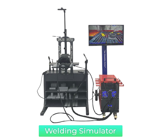 Photo showing the entire welding simulator with its equipment