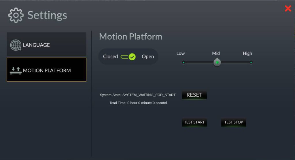 Motion platform options in SANLAB simulators