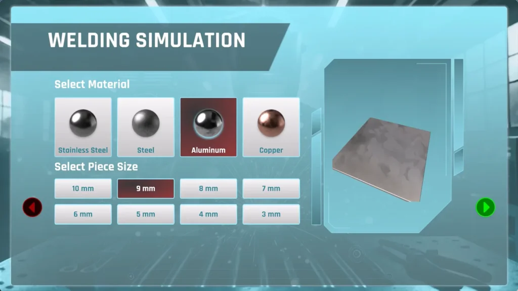 welding simulator screen 2