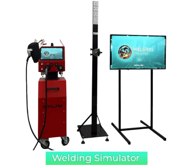Photo showing the entire welding simulator with its equipment